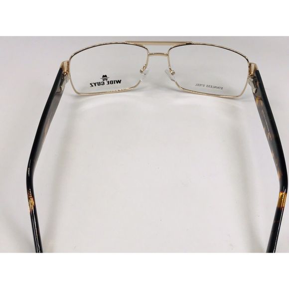 New Wide Guyz Gold & Havana SHANK Eyeglasses 60mm for The Stylish Large Man - Picture 9 of 12
